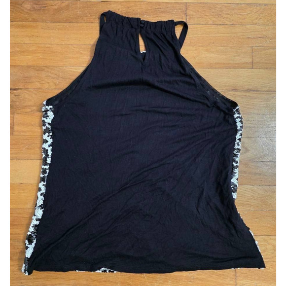 INC International Concepts Sequin Halter Tank Top Black&White Large A001347 - Picture 3 of 10